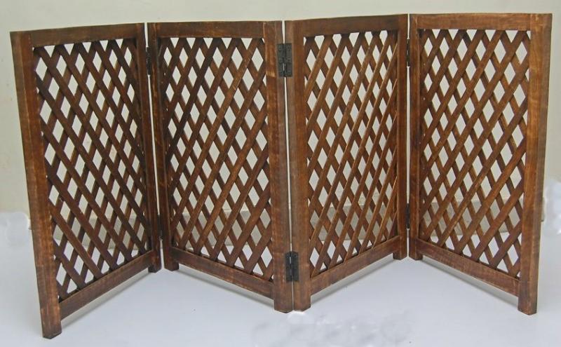 4 panel mango wood pet gate