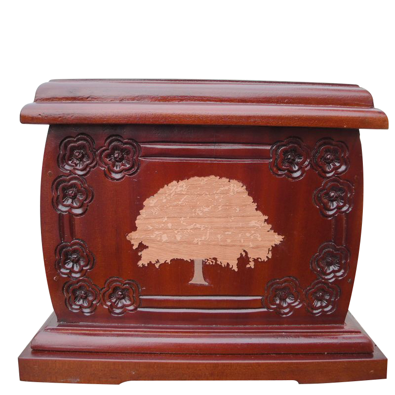 Mahogany tree urn