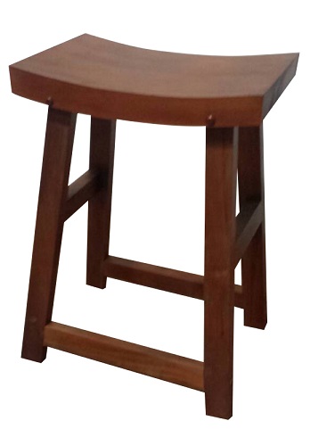 Mahogany saddle seat stool